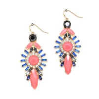 Red Sun Goddess Cobalt Rays Earrings